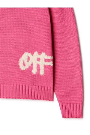 maglione in cotone rosa OFF WHITE KIDS | OGHE001F23KNI0033201